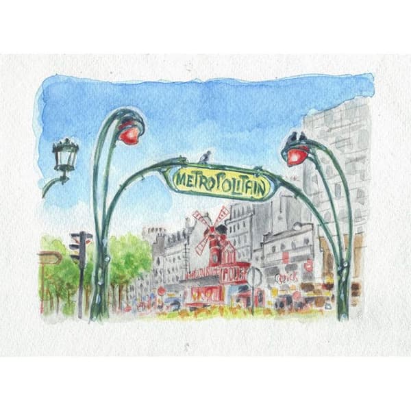 Block - Akvarellmålning - Paris - City of Paris - 10x15cm - Clairefontaine