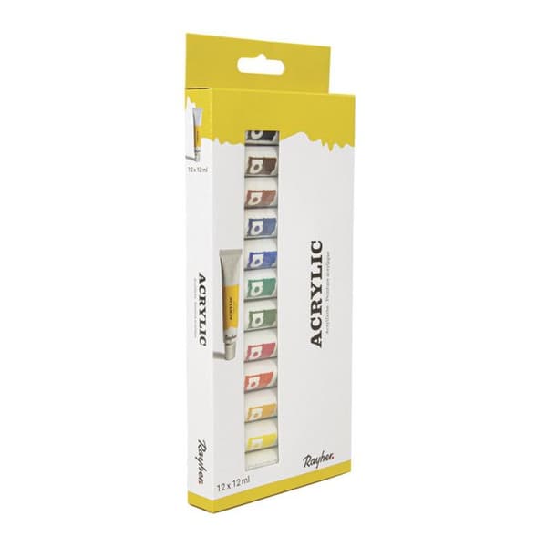 Rayher Hobby Rayher Set dartiste akrylmålarfärger 12 färger 2.6 x 1 05 x 0.21 cm - 38925000