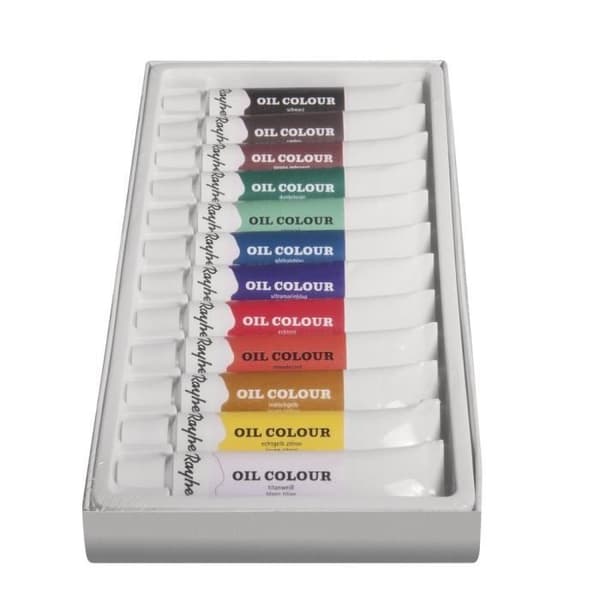 Rayher Hobby Rayher set dartiste målarfärg i olja kit med 12 färger 2,6 cm x 1,05 cm x 0,21