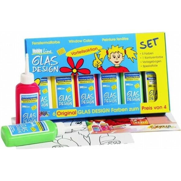 Transparent Målarfärg - KREUL - Glasdesign - 80 ml - 6 Färger - Idealisk för Barn