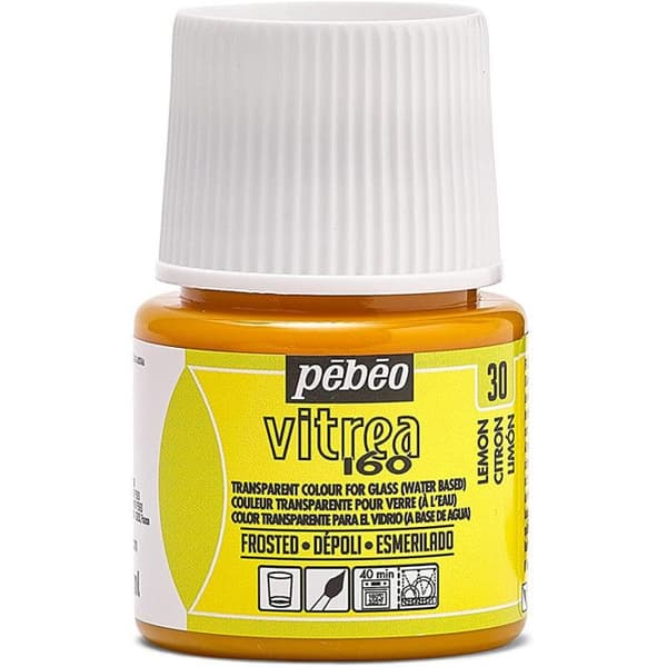Glasyr - Pebeo - Vitrea 160 - Färg Citron - Flaska 45 ml - Ideal för dekoration