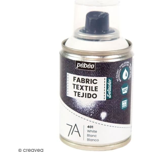 Textil sprayfärg - PEBEO - 100 ml - Vit - 23 färger - Lätt att använda