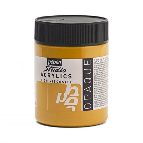 Akrylfärg - PEBEO - 500 ml burk - Gulockra - Huvudfärg gul