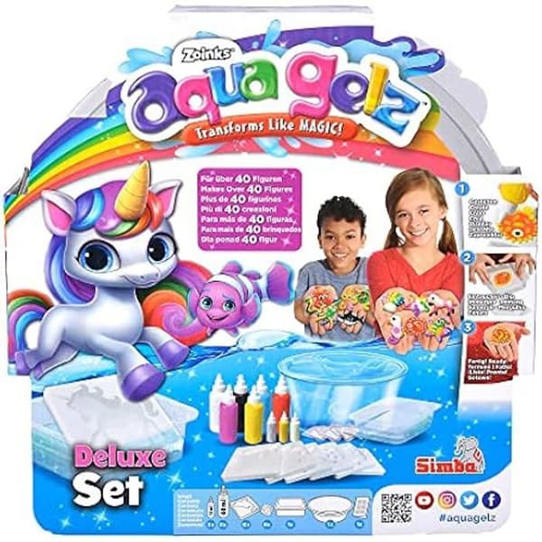 Creative DIY Kit - SIMBA - Aqua Gelz Deluxe - 9 flaskor med färgad gel - 6 formar - 6 vattentillsatser