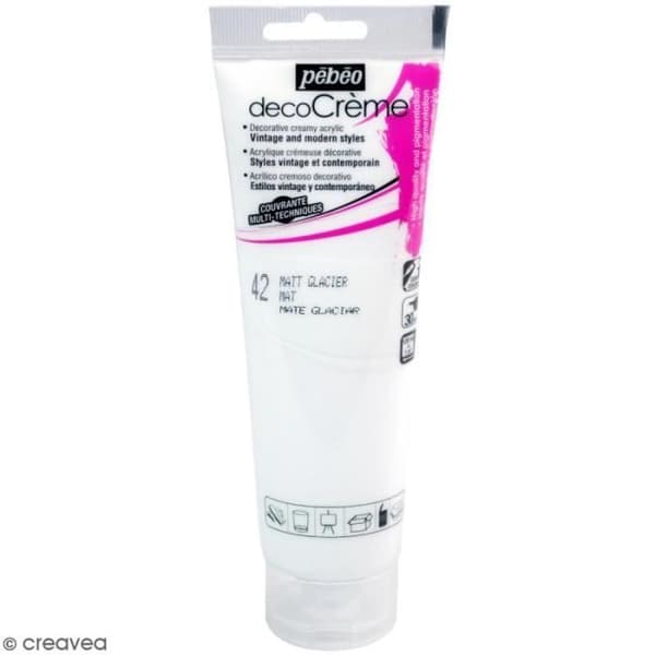 Akrylfärg - Deco Crème - DecoCrème 120 ml - Färg: Glaciärvit - Finish: Matt - Vuxna