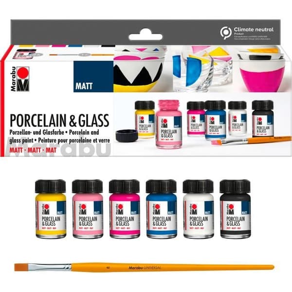 Färg - MARABU - Startset - Matt - 6 Färger - 15 ml - Ljusäkta