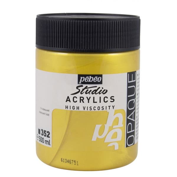Akrylfärg - PEBEO - Iridescent guld - 500 ml - Glänsande - Avancerad