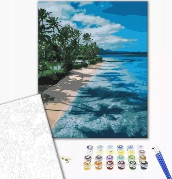 Ditt hobby - BR-BS51424 - Din hobby Målning efter nummer BRUSHME, 40x50 cm, paradis kust, 1 styck.