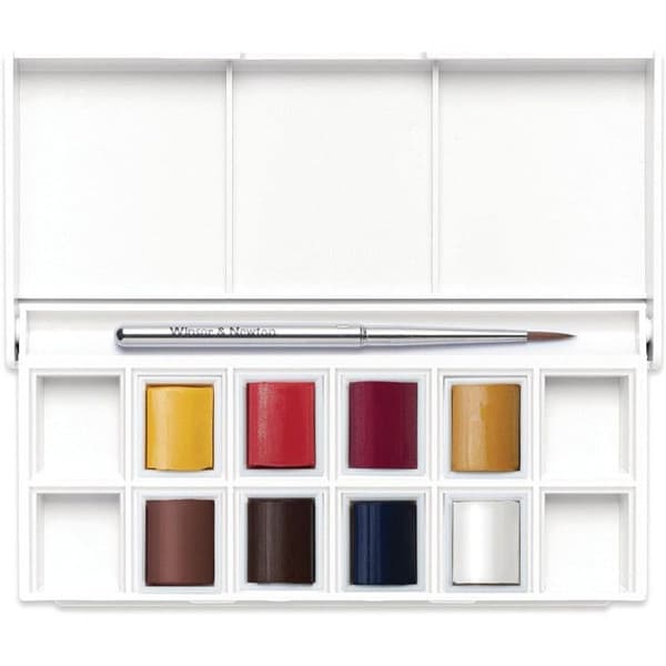 Akvarellfärg - Ficklåda - 8 halvpannor - Winsor och Newton - Porträtt