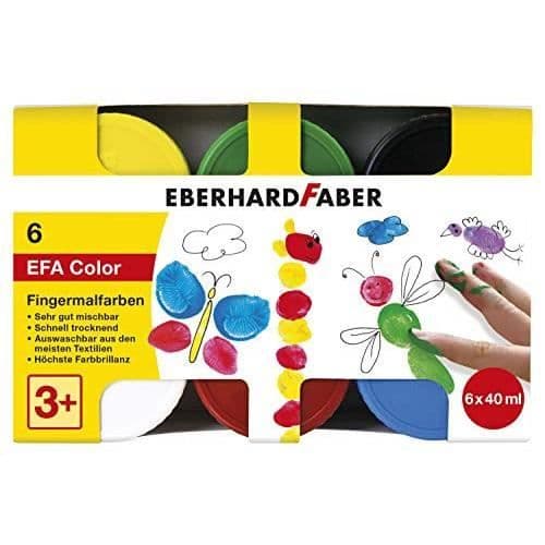Eberhard Faber 578606 Fingerfärg för barn och småbarn, 40 ml, set om 6