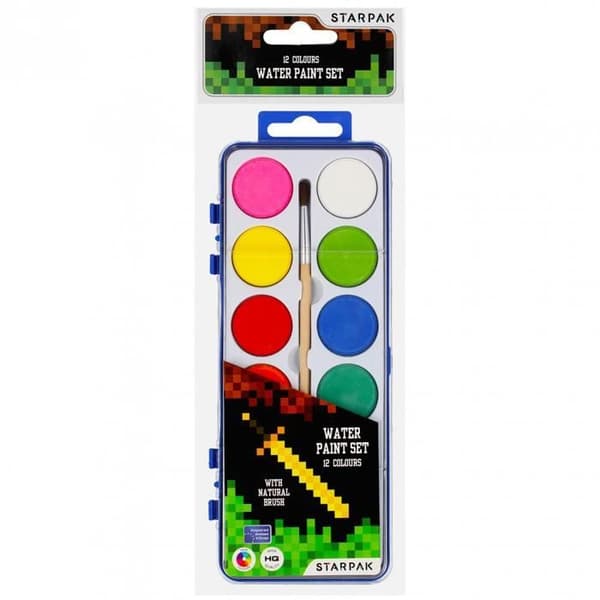 Pixelspel L'aquarelle målar 12 färger med en pensel