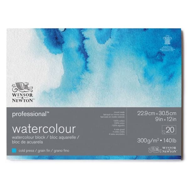 Bloc akvarell Winsor och Newton 22,9 x 30,5 cm 300g fin korn 20 ark