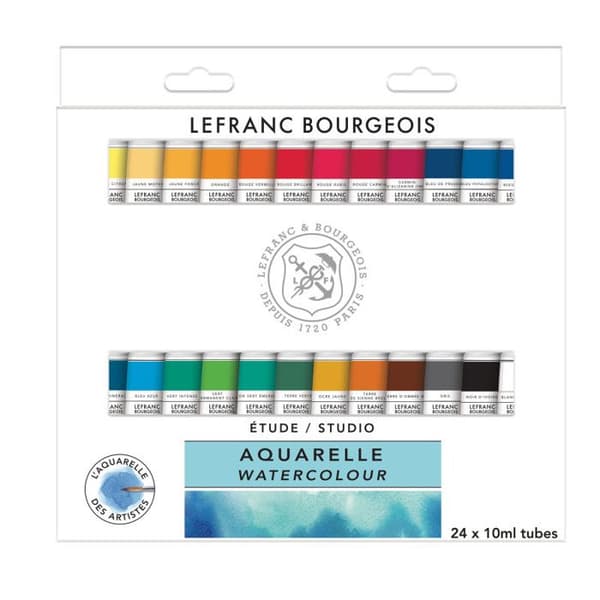 24 tuber akvarellfärg - Etude Studio - Lefranc Bourgeois - 10ml