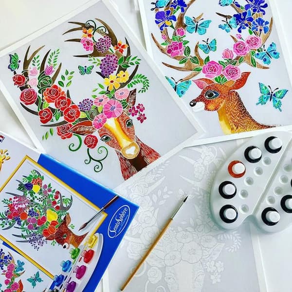 AQUARELLUM - NO NAME - Enchanted Deer - Mixed - Från 8 år - Blå - Flerfärgad - Barn