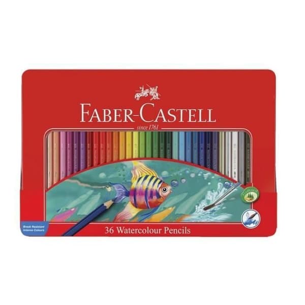 Faber-Castell akvarellpennset 36 färger med metalllåda