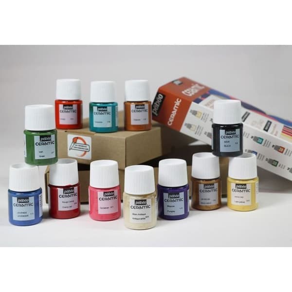 Set med 12 keramiska färger - 12 x 20 ml