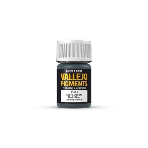 Vallejo Pigment - Mörk stål - (VAL73123) - Vattenbaserade färger - Giftfri