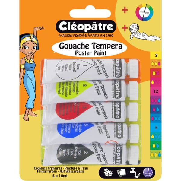 5 tuber med gouache på 10 ml - Kléopâtre