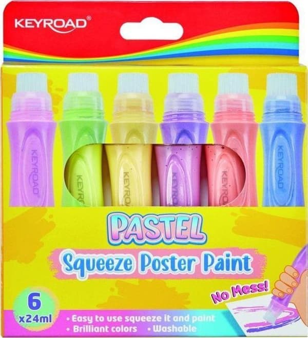 Pbs connect - KR972675 - KEYROAD affischfärger i tryckpenna 6 pastellfärger x 24 ml