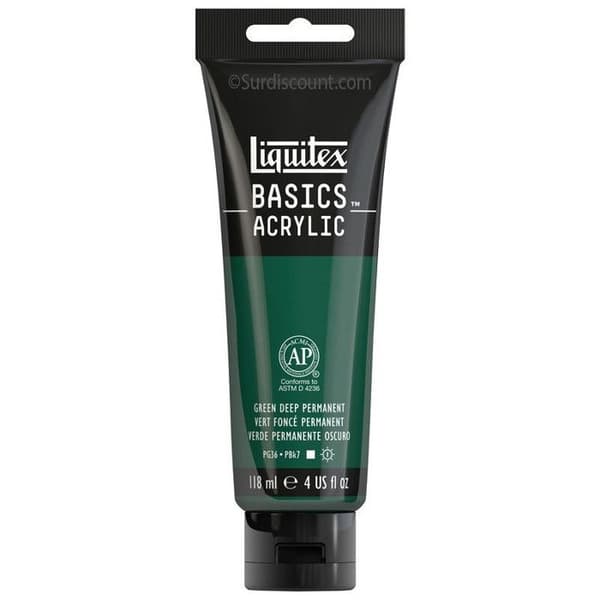 LIQUITEX BASICS AKRYL 118 ML TUB 350 MÖRK GRÖN PERMANENT RAD 887