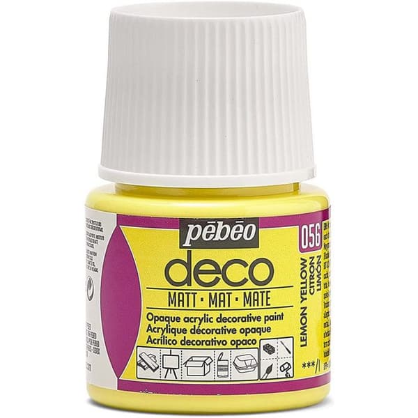 Akrylfärg - Pébéo - P.BO Déco - Citrongul - Matt - 45ml