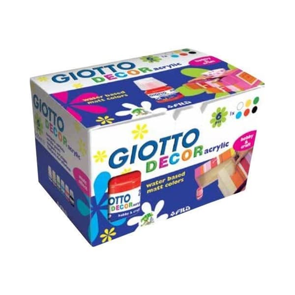 Akrylfärg - GIOTTO DECOR - Flerfärgad - Förpackning om 6 x 25 ml