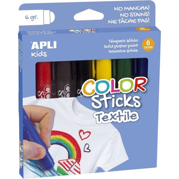 Solida Gouache-pennor Special för textilier - Apli Agipa - Flerfärgad - 6 stycken
