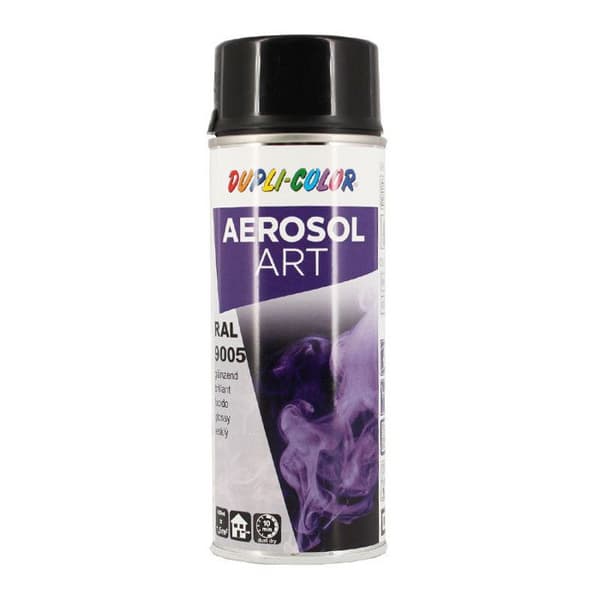 Sprayfärg - Blankt svart - RAL 9005 - Duplicolor - 400 ml