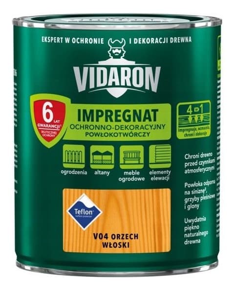 VIDARON SKYDDANDE OCH DEKORATIV IMPREGNERINGSBELÄGGNING VALNÖT V04 0,7L