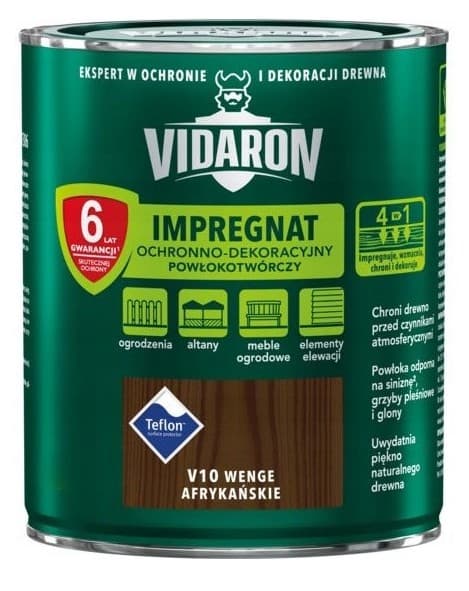 VIDARON BESKYTTENDE OG DEKORATIV IMPREGNERINGSBELÆGNING AFRIKANSK WENGE V10 0,7L