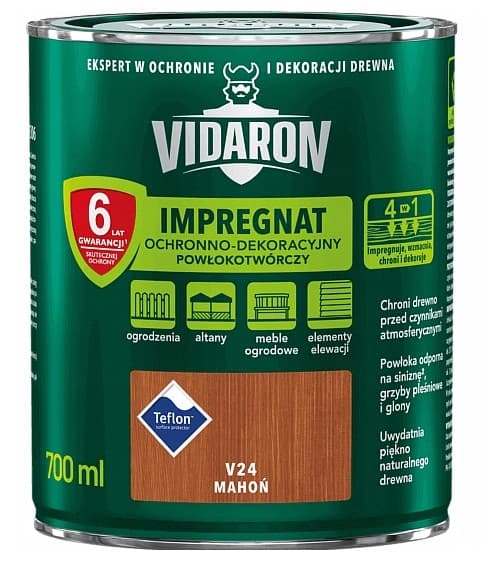 VIDARON BESKYTTENDE OG DEKORATIV IMPRÆGNERET BELÆGNING AF MAHOGNI V24 0,7L