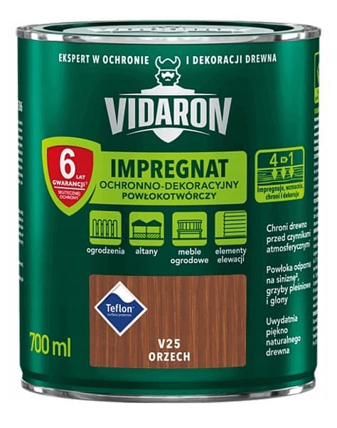 VIDARON SUOJAAVA JA KORISTEKYLLÄSTYSPINNOITUS PÄHKINÄ V25 0,7L
