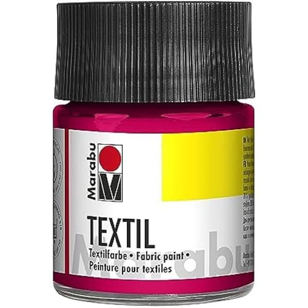 Textilfärg - MARABU - Körsbärsröd - 50 ML - Tvättbeständig upp till 60°C - Vattenbaserad