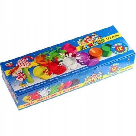 Posterfärger 12 färger 20 ml skola Flamingo