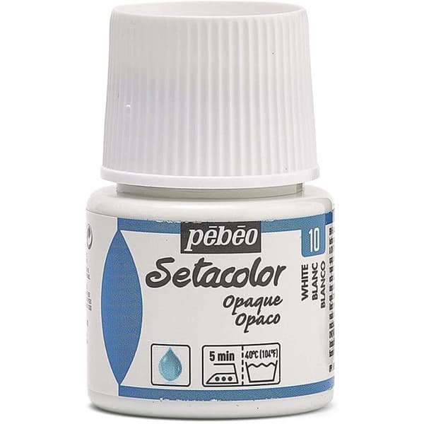 Textilfärg - Pébéo - Setacolor opak - Vit N°10 - 45ml - Intensiva och täckande färger