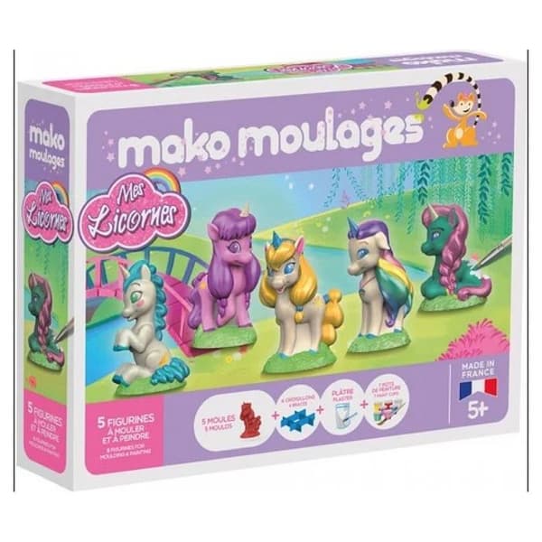 Kreativ box - Mako Moulages - My Unicorns - 5 latexformar - Pearly färger - Made in France