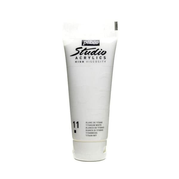 Akrylfärg - Pébéo - Studio - Titanvit - 100 ml - Satin