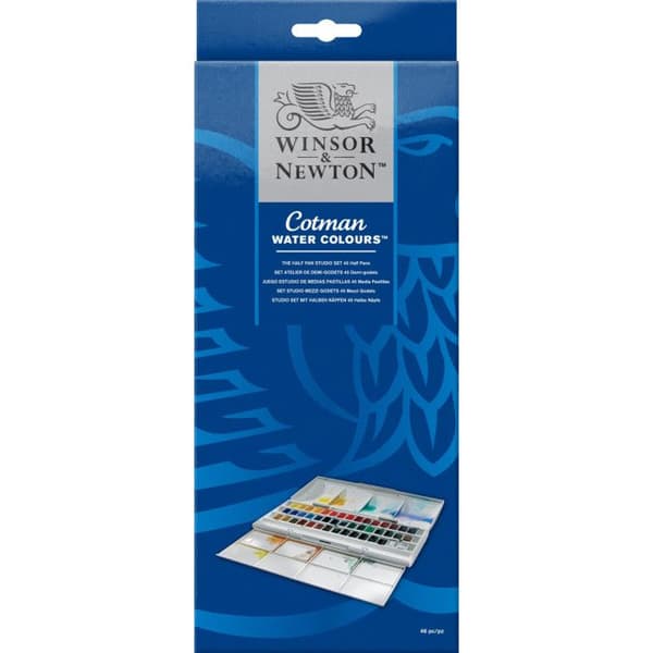 Cotman akvarellset - WINSOR & NEWTON - 45 halva kastruller - Alla färger - Med ytterligare halva kastruller