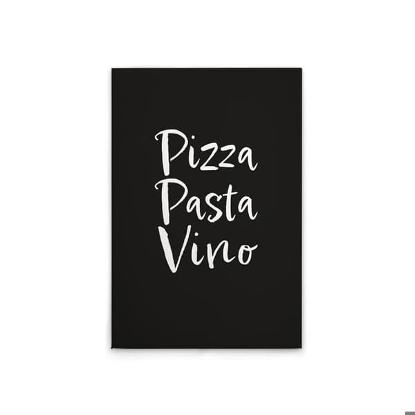 A.S. Création Tavel Pizza Pasta Vino - Väggtavla i vitt och svart - 60 x 90 cm - DD133099