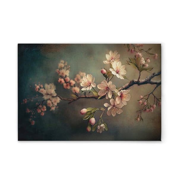 A.S. Création Tavla på duk Körsbärsblommor - Grå rosa väggkonst - 120 x 80 cm - DD133150