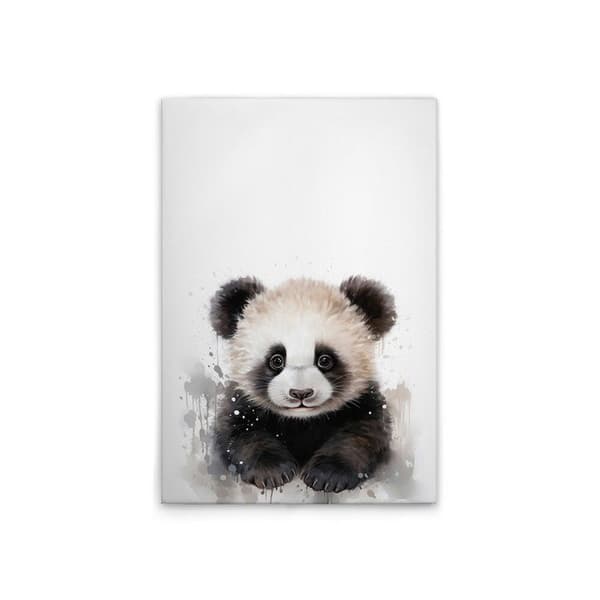 A.S. Création Tavla på duk Baby Panda barnrum - Vägghängd tavla i svart och vitt - 60 x 90 cm - DD132999
