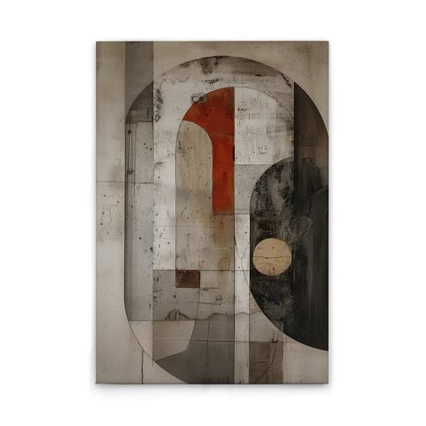 A.S. Création Tavla på duk Abstrakta former - Väggtavla i beige svart - 80 x 120 cm - DD133223