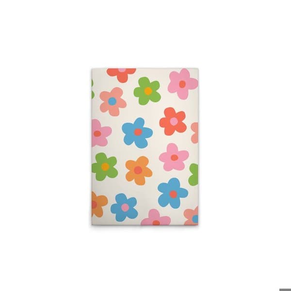 A.S. Création Tavelduk Retro blommor i flera färger - Väggtavla kräm vit - 50 x 75 cm - DD132792