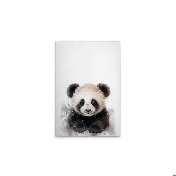A.S. Création Tavel på duk Baby Panda barnrum - Väggmålning i svart och vitt - 50 x 75 cm - DD132998