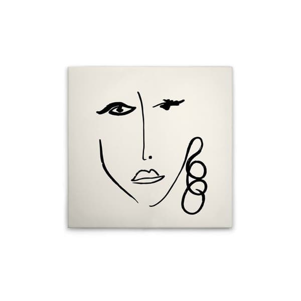 A.S. Création Abstrakt tyg Oneliner - Väggtavla i vitt och svart - 60 x 60 cm - DD132494