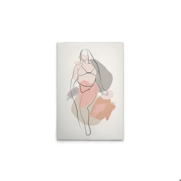 A.S. Création Tavla på duk Bodyline Positivity - Väggtavla i vitt och svart - 50 x 75 cm - DD132767
