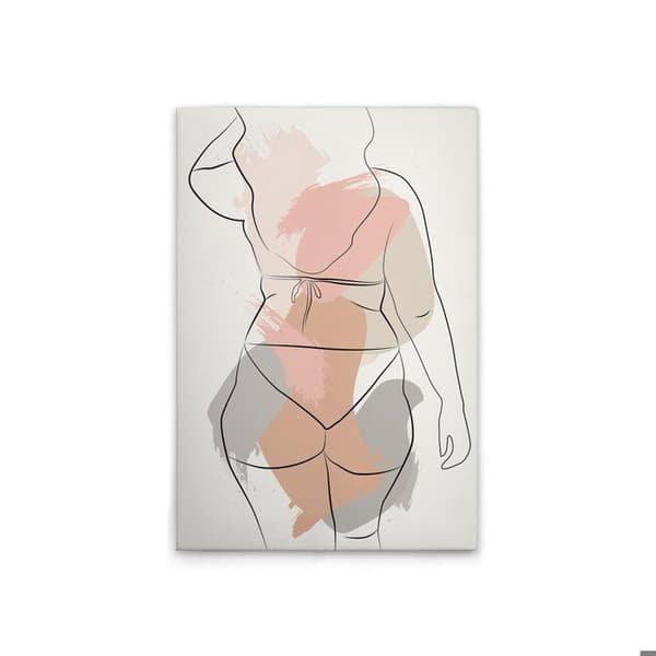 A.S. Création Tavla på duk Bodyline Positivity - Vägghängd tavla i vitt och svart - 60 x 90 cm - DD132778