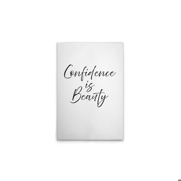 A.S. Création Tavla duk Confidence is Beauty Vit Svart - Vägghängd tavla i vitt svart - 50 x 75 cm - DD133041