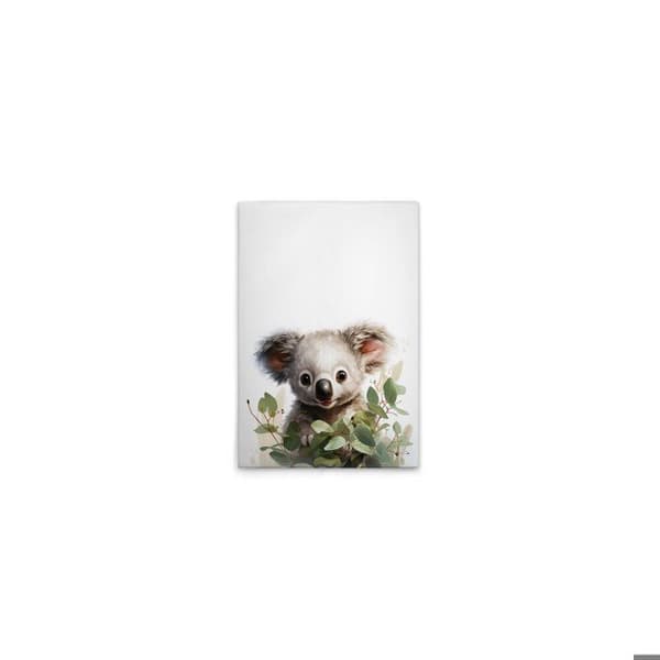 A.S. Création Tavel på duk Baby Koala barnrum - Vägghängd tavla i vitt och grönt - 40 x 60 cm - DD132991