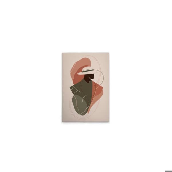 A.S. Création Tyg Herr Abstrakt - Väggtavla i beige orange - 40 x 60 cm - DD132786